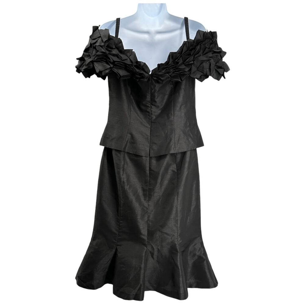 DayMor Couture Vintage Dramatic Black Gown Midi Dress Off Shoulder 6 Gothic